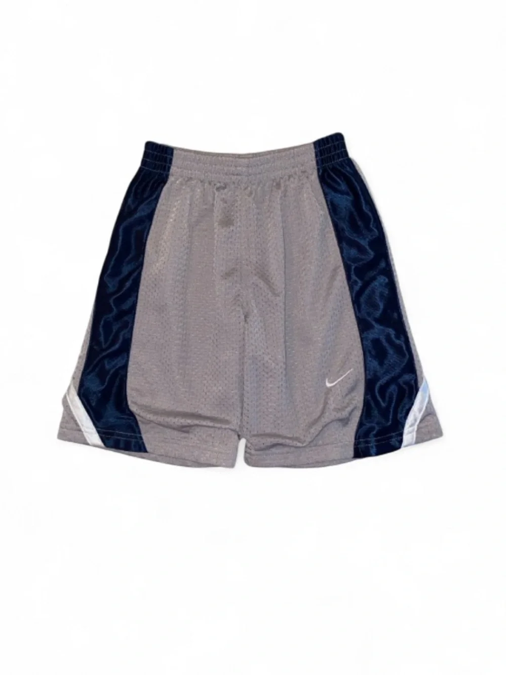 Nike Grey and Navy Mesh Sports Shorts